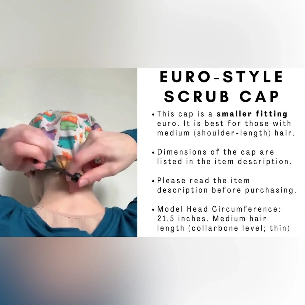 Dumpster Fire Surgical Scrub Cap - Cotton Euro Style for MEDIUM Length Hair - Picture 2 of 11